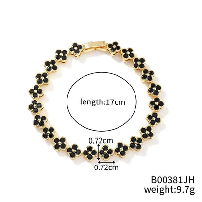 Crystal Flower Lucky Stainless Steel Bracelet