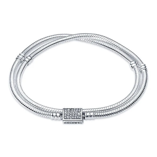 925 Sterling Silver twofold Bracelets 17-20CM