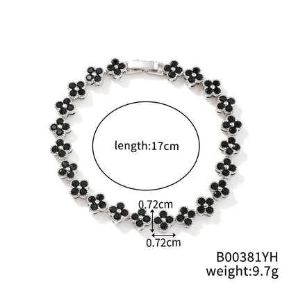 Crystal Flower Lucky Stainless Steel Bracelet