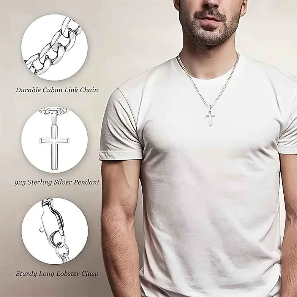 925 Sterling Silver Cross Necklace