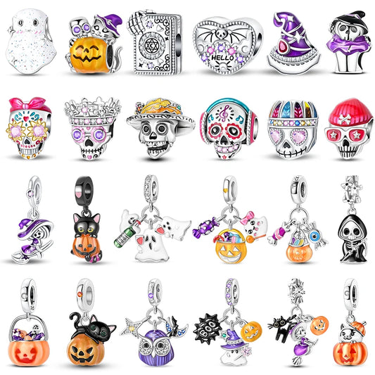 Halloween Luminous Charms Bead 925 Sterling Silver