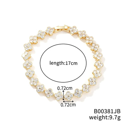 Crystal Flower Lucky Stainless Steel Bracelet