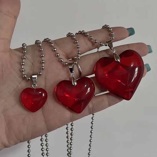 Red Heart Pendant Necklace