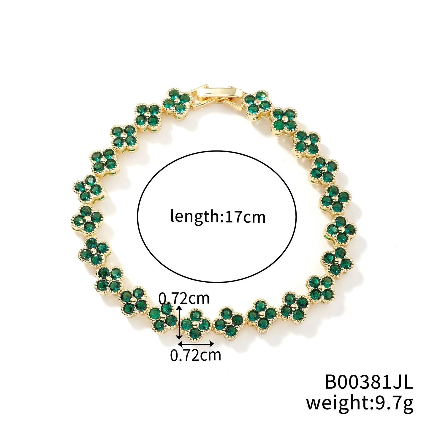 Crystal Flower Lucky Stainless Steel Bracelet