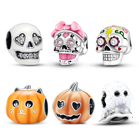Glow in Skull And Pumpkin Charms Beads Fit 3mm Original Bracelet