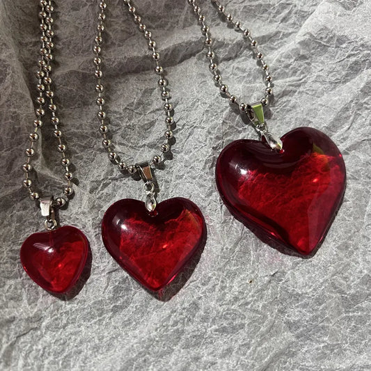 Red Heart Pendant Necklace