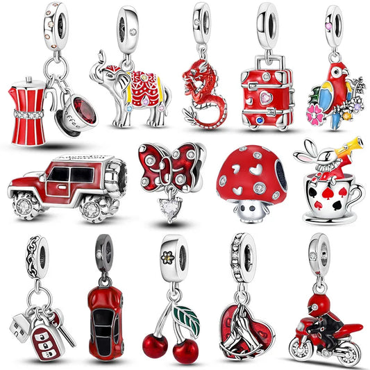 Red Charm Bead Charms