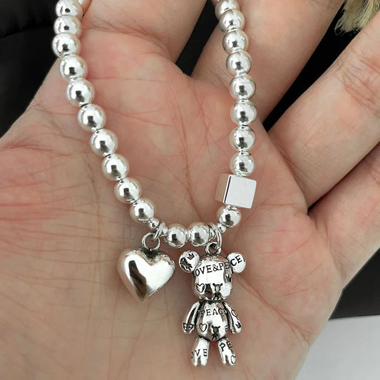 925 Sterling Silver Teddy Bear Bracelets