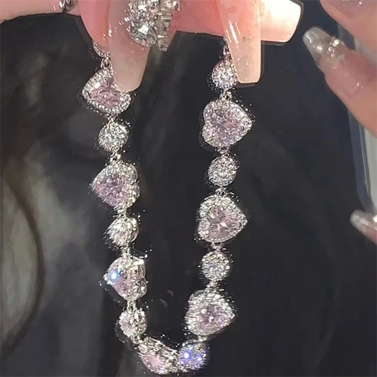 Pink Stone Heart Bracelet