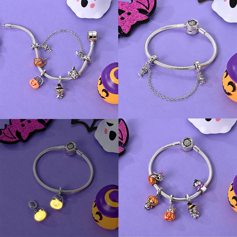 Halloween Luminous Charms Bead 925 Sterling Silver
