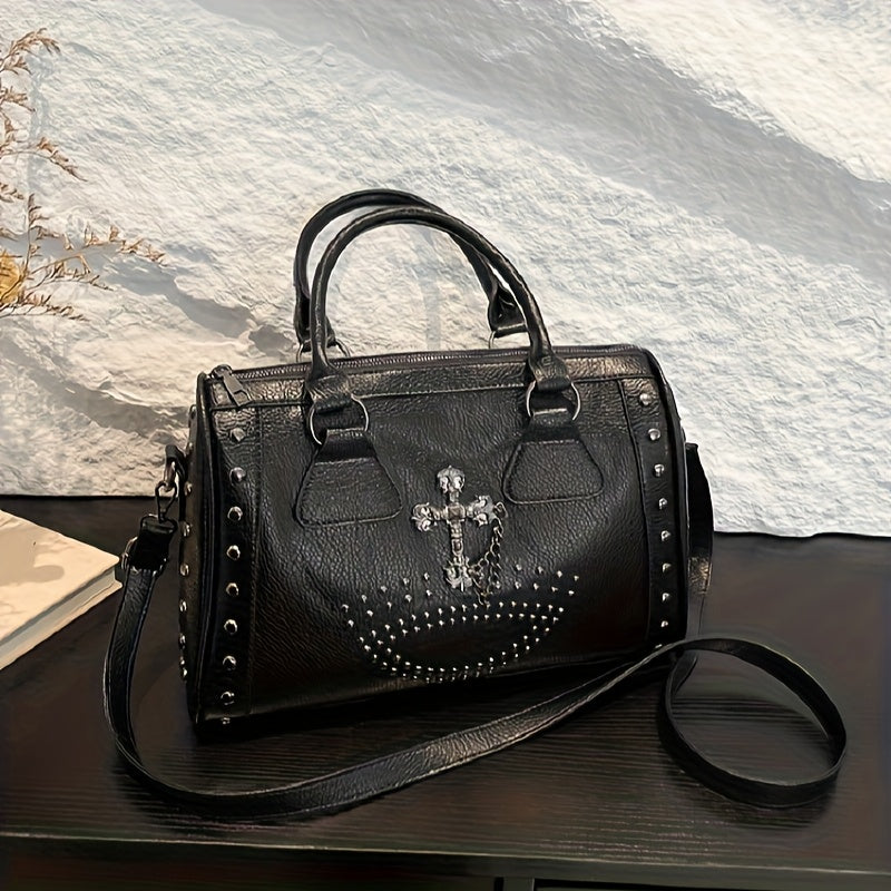 Large-Capacity Punk-Style One-Shoulder Crossbody Bag Suitable