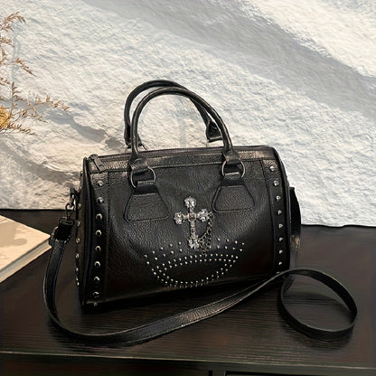 Large-Capacity Punk-Style One-Shoulder Crossbody Bag Suitable