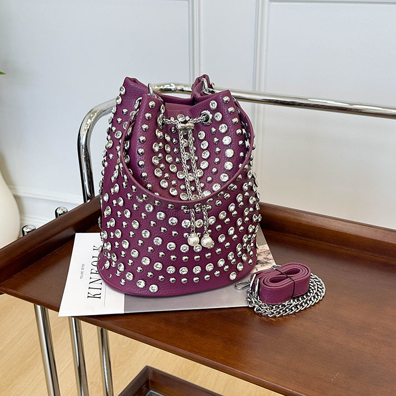 Bucket Bag with Rivet Punk Style