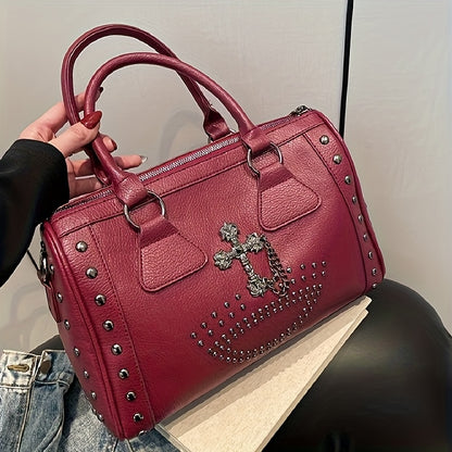 Large-Capacity Punk-Style One-Shoulder Crossbody Bag Suitable