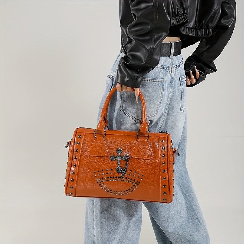 Large-Capacity Punk-Style One-Shoulder Crossbody Bag Suitable
