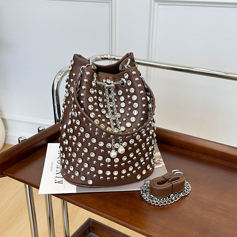 Bucket Bag with Rivet Punk Style